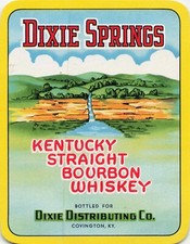 Vintage Dixie Springs Kentucky Straight Bourbon Whiskey Covington Kentucky Label picture