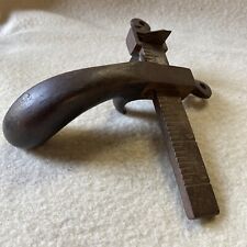 1876 Antique C S OSBORNE  Leather Cutting Gauge Tool Cast Iron Pistol Grip USA picture