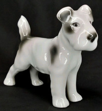 Antique 1900s Aelteste Volkstedter Porcelain Wire Fox Terrier Made In Germany picture