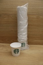 NEW Stack of 50 Hot Starbucks SBX Paper Cups 4oz Bulk PACTIV EVERGREEN USA picture