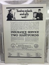 1915 Vintage Black & White Printed Advertisements, Hartford Fire Insurance Co. picture