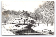 c1910 Sandy Run Steel I-Beam Bridge Altoona PA Postcard,  Snowy Winter Scene picture