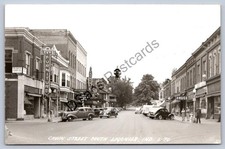 K56/ Ligonier Indiana RPPC Postcard c40-50s Cavin Street Stores Autos  337 picture