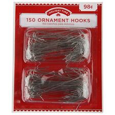 NWT 150 Silver Christmas Ornament Hooks Tree Hangers Large Metal Holiday Time A1 picture