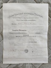 1868 PHYSICIAN “Oliver Wendell Holmes” SIGNED Harvard MEDICAL School DIPLOMA picture
