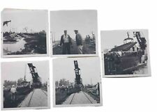 (5) Vintage Snapshot Photo Laying  Track Railroad Construction 1969 Train Tracks picture