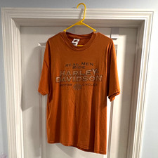 Mens Vintage 2000s Harley-Davidson Real Men Ride Low Country Graphic T-Shirt XL picture