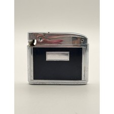 Vintage Ronson Adonis Automatic Pocket Lighter Black Enamel Chrome Untested Used picture