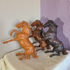 Hartland Rearing Mustang Stallion Set 3 Vintage Woodgrain Variant Fighting Horse picture