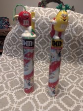 M&M’s Holiday Candy Dispensers – Red Ornament & Yellow Reindeer – New Sealed – C picture