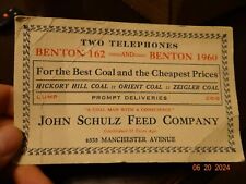 Vintage Advertising Ink Blotter John Schulz Feed Co St Louis Best Coal picture
