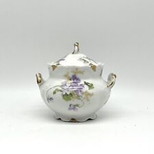 Antique C Ahrenfeldt Limoges France Depose Sugar Bowl w/ Lid Violet Floral *** picture