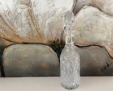 Vintage Bohemian Crystal Quilted Cut Glass Liquor Decanter with Stopper picture