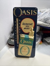 Vintage Tin Oasis Cigarettes Store Advertising Sign w/Thermometer 13