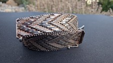 Vintage Italian 925 Sterling Silver Chevron Mesh Bracelet 30.4g 7.25