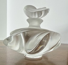 Lalique France Art Glass Crystal Samoa Perfume Bottle Swirl Shell Design Signed picture