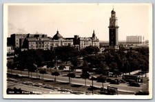 Plaza Retiro Buenos Aires Argentina RPPC Vintage Clock Tower Cars 1930s picture