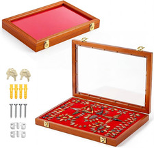 Wood Shadow Box Display Case with Foam, Oak Finish, 18 X 12 X 2 In picture