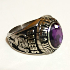 Jostens 2011 School Class Ring Purple Stone 