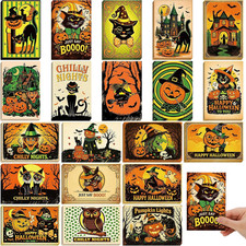 80 Pcs Vintage Orange Halloween Postcards Bulk 4'' X 6'', 20 Designs picture