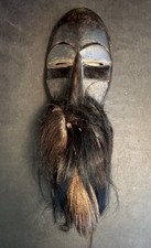 Vintage Dan Gagon Mask Wood W/ Fur From Liberia picture