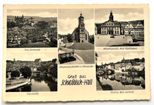 Vintage Schwabisch Hall Germany Postcard 5 Views Castle Church Rathaus Unused picture