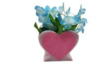 Vintage 1990s Plastic Pink Heart Vase / Planter by Diamond Line NEW picture