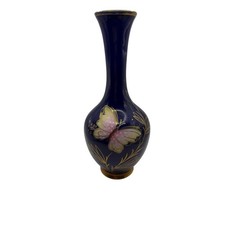 Schumann Arzberg Echt Cobalt Blue Butterfly Porcelain Bud Vase Gold Gilt Germany picture