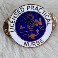 Vtg Licensed Practical Nurse LPN Badge Enamel Lapel Pin picture