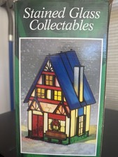 Vintage Stained Glass House  7” Tall picture