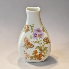 Vintage Kaiser West Germany Porcelain Bud Vase Annabelle Floral Butterfly Gilt  picture