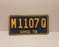 Vintage Ohio Blue 72 License Plate M1107Q Metal Embossed  picture