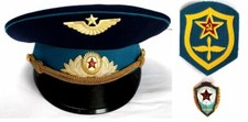 Authentic Vintage SOVIET AIR FORCE OFFICER ORIGINAL PARADE CAP - XSmall size picture