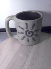 Mara Of Mexico Large Handmade Coffee Mug Cup Sunshine Design In Browns 16oz picture