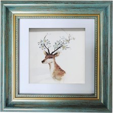 Picture Frame 5x5 Blue Square Photo Frame Desktop Display Mount on the wall.  picture