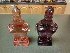 Set of 2 Vintage 1983 Mosser Art Glass Purple 