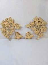 Burwood  Wall Plaques 1970s/1980s 2-Bumblebees 4x3 And 2-Dog Wood Cherry Blossom picture