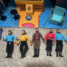Vintage 1975 Mego Star Trek Enterprise Playset W/ 5 Figures & Transporter Works picture
