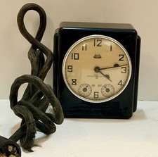 Antique 1930s GE Telechron Electric Timer Clock Art Deco Bakelite Cloth Cord picture