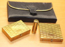Vintage Rex Fifth Avenue Powder Compact Lipstick Mirror Cig Silk Set #381 picture