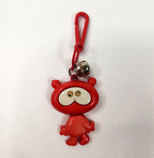 Vintage 1980s Plastic Bell Charm Googly Eyed Figure For 80s Necklace picture