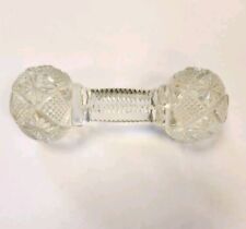 American Brilliant Crystal Cut Glass Faceted Barbell Knife Rest Approx4 Inches picture