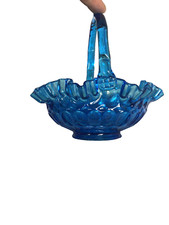 Vintage Estate Fenton Thumbprint Colonial Blue 8