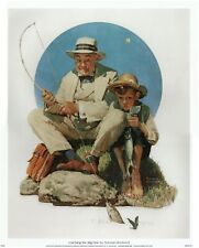 (12 x 15) Art Print NR0242 Norman Rockwell Catching the big one picture