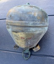 Old Vintage **EMPTY** Stop Fire Beehive Brass Hanging Fire Extinguisher EMPTY picture