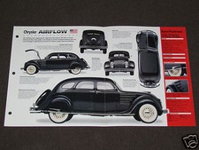 1934-1937 CHRYSLER AIRFLOW SPEC SHEET BROCHURE PHOTO BOOKLET picture