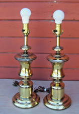 MCM Vintage Shiney Brass Finish Table Lamps 3 way switch 19