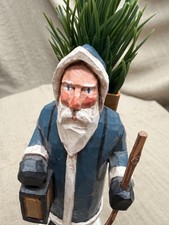 Vintage 1996 Christopher La Montagne Hand Carved Belsnickel Santa (6 inches) picture