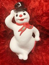 Vintage Snowman Frosty Ceramic Mold 10” Top Hat Scarf 1969 picture