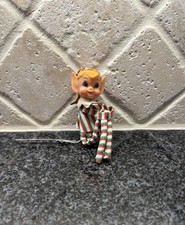 Vintage Knee Hugger Christmas Pixie ELlf Green, Red & White straight Kitschy picture